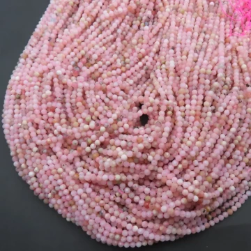 Opal Różowy fasetowane kulki 3,5mm (sznur)