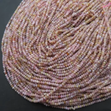 Opal Różowy fasetowane oponki 2x3mm (sznur)