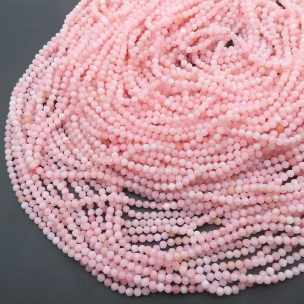 Opal Różowy fasetowany kulki 3 mm (sznur) wysoka jakość