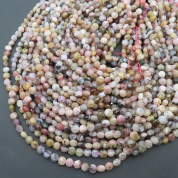 Opal Różowy pastylki okrągłe 6 mm (sznur)