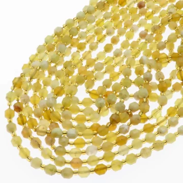 Opal Żółty fasetowany wielościany 6 mm (sznur)