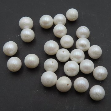 Perła hodowana biała 8 mm (para) kulka z jedą dziurą