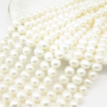 Perły Naturalne Hodowane białe 7-8 mm (sznurek)