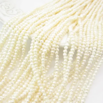 Perły Naturalne Hodowane białe 2-2,5 mm (sznurek)