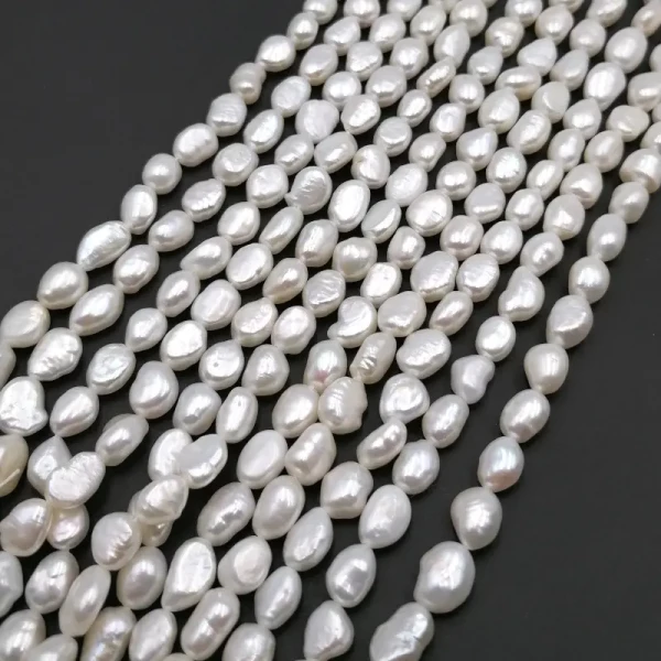 Perły Naturalne Hodowane białe <br>7-8 mm (sznur)