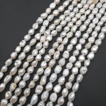 Perły Naturalne Hodowane białe 9-11 mm (sznur)