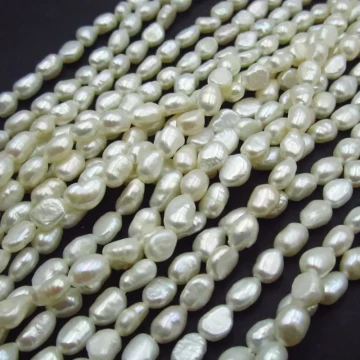 Perły Naturalne Hodowane białe 5-6 mm (sznur)