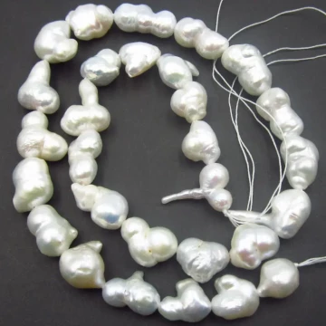 Perły Naturalne Hodowane białe barok <br>9-11x14-20 mm (sznur)