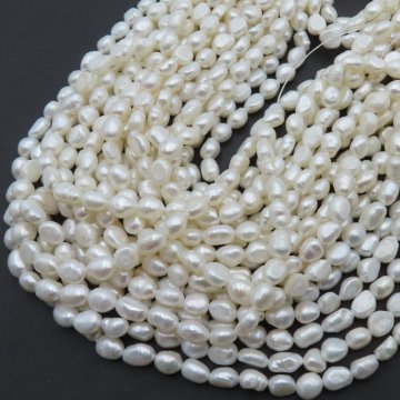 Perły Naturalne Hodowane białe 7-8 mm (sznur)