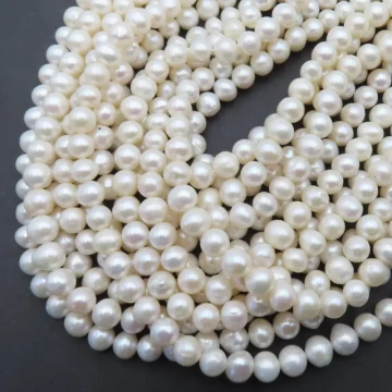 Perły Naturalne Hodowane białe 7-8 mm (sznur)