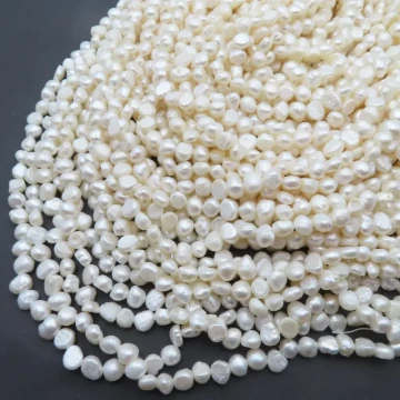 Perły Naturalne Hodowane białe 6 mm (sznur)