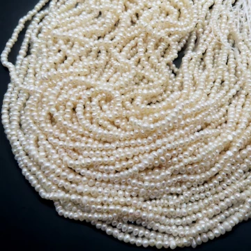 Perły Naturalne Hodowane białe 2-3 mm (sznur)