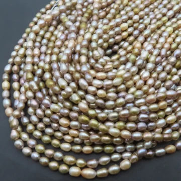 Perły Naturalne Hodowane różowo-fioletowe 5-6 mm (sznur)