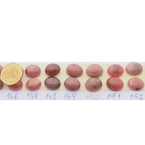 Rodochrozyt 10-11x8-9 mm owal (para) (różne pary do wyboru)