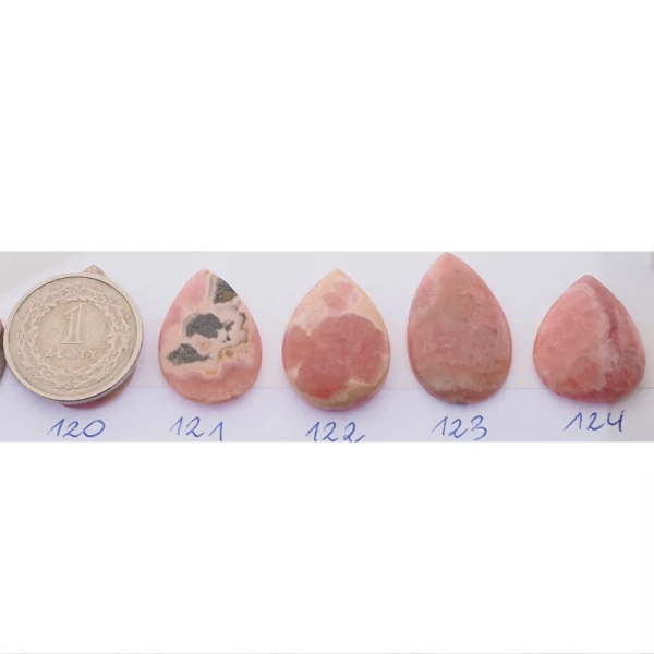 Rodochrozyt 22-29x15-20 mm łza (różne kamienie do wyboru)