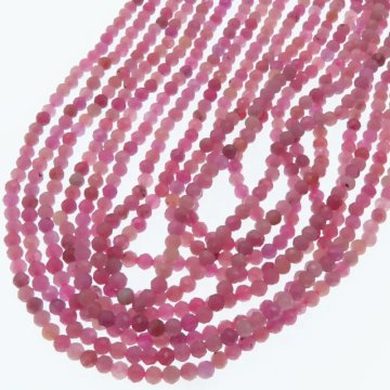 Rubin fasetowane kulki 2,5mm(sznurek)