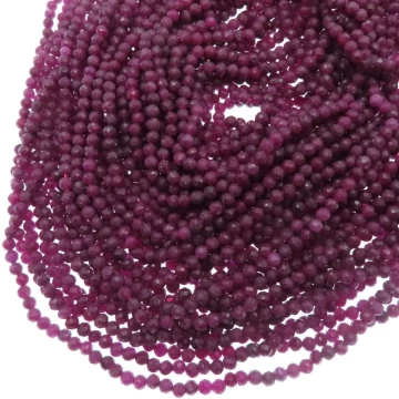 Rubin fasetowane kulki 4 mm (sznur)