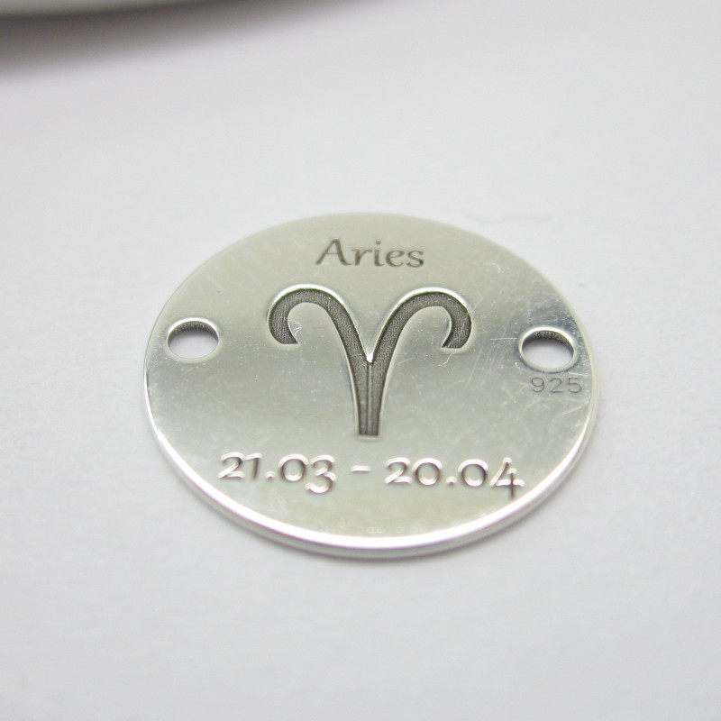 Srebro Ag - element ozdobny znak zodiaku - Baran (Aries ...