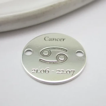 Srebro Ag  - element ozdobny znak zodiaku - Rak (Cancer, 21.06-22.07) 12mm  