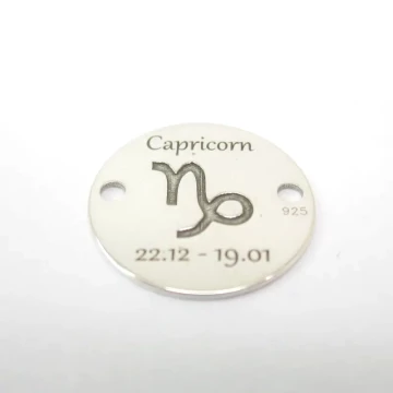 Srebro Ag  - element ozdobny znak zodiaku - Koziorożec (Capricorn, 22.12-19.01) 12mm  