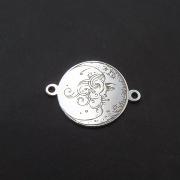 Srebro Ag - łącznik księżyc i słońce 14mm