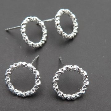 Srebro Ag - sztyfty kółka 12 mm (para)