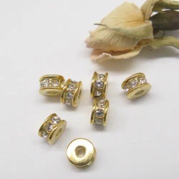 Srebro Ag Złocone - element ozdobny z kryształkami 5x3mm  