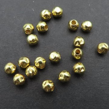 Srebro Ag złocone - kulka młotkowana 3 mm