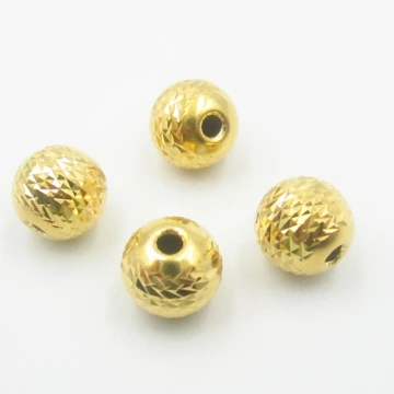 Srebro Ag złocone - kulka ozdobna 8 mm  