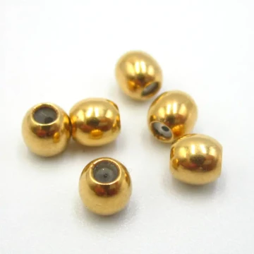 Srebro Ag złocone - kulka z silikonem do sznurków