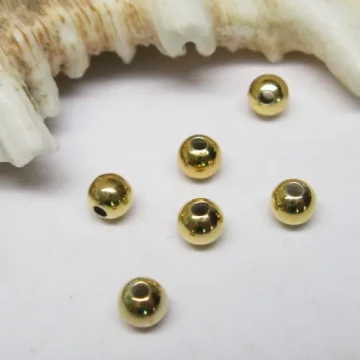 Srebro Ag złocone - kulka gładka 4mm  