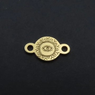 Srebro Ag złocone - łącznik oko proroka 6mm