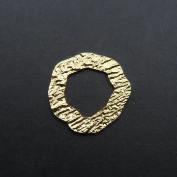 Srebro Ag złocone - młotkowany element ozdobny 14,2mm
