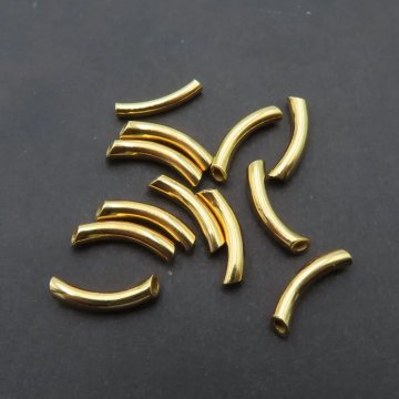 Srebro Ag złocone - rurka dystansowa łuk 10 mm