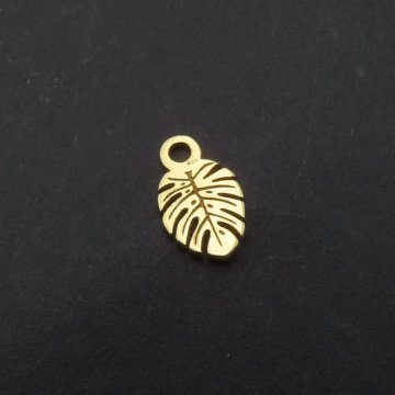 Srebro Ag złocone - zawieszka liść 8,5x5 mm