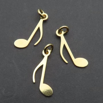 Srebro Ag złocone -  zawieszka nutka 14,5x7mm