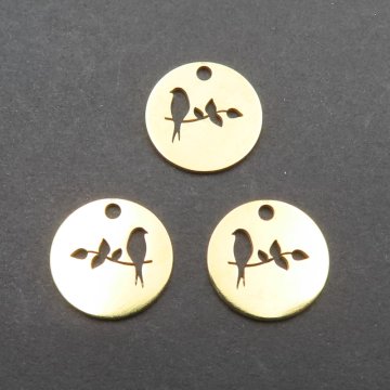 Srebro Ag Złocone - zawieszka ptaszek 10 mm