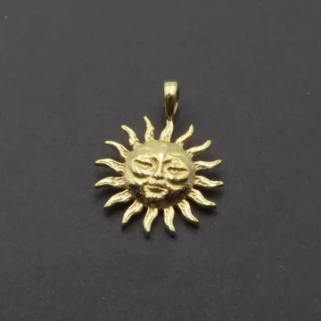Srebro Ag złocone - zawieszka słońce 12 mm