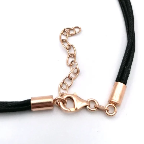 Srebro + srebro złocone (różowym złotem) - naszyjnik na sznurku