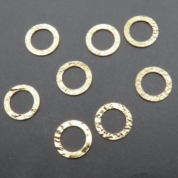 Srebro Złocone Ag - kółka młotkowane 12 mm 