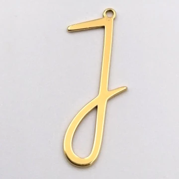 Srebro złocone Ag - zawieszka literka J