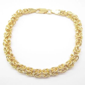 Srebro złocone - bransoletka "BIZANTYNA" ręcznie zrobiona (19 cm, 20 cm, 21 cm)