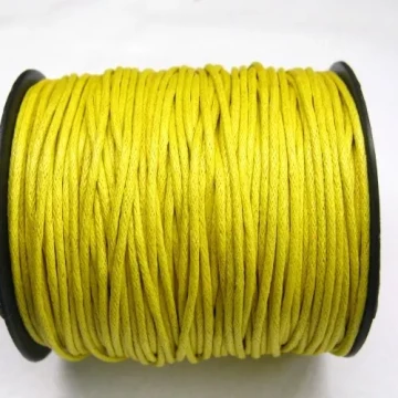 Sznurek woskowany- żółty 1,5mm/1 metr 