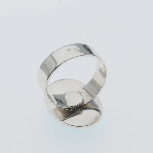 Turkus i srebro - pierścionek owal (rozmiar 17) z regulacją