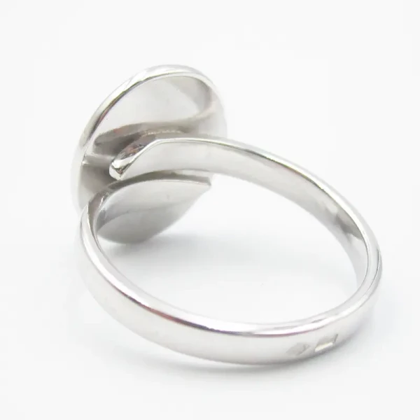 Turkus i srebro rodowane - pierścionek owal (rozmiar 15 lub 16 ) z regulacją