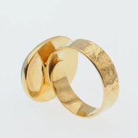 Turkus i srebro złocone, młotkowane - pierścionek owal (2 warianty do wyboru)