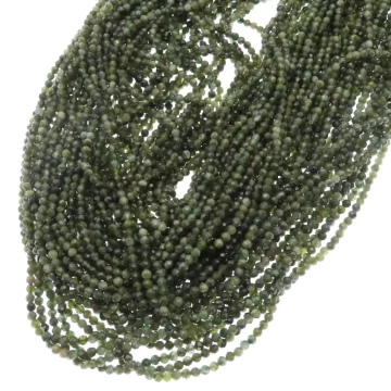 Turmalin zielony fasetowana kulka 2 mm (sznur)