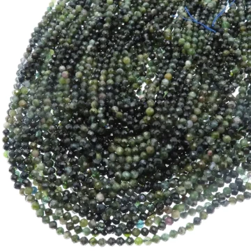 Turmalin zielony fasetowany - kulki 4,5 mm (sznur)