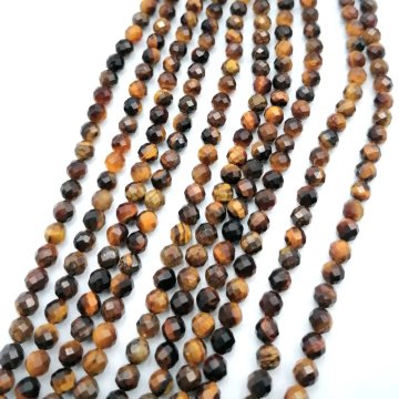 Tygrysie oko fasetowane kulki 4 mm