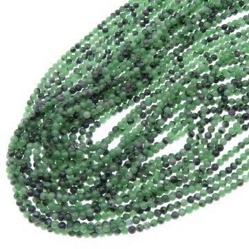 Zoizyt z Rubinem kulka 2 mm (sznur)